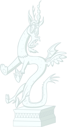 Size: 6000x11267 | Tagged: safe, artist:emper24, discord, draconequus, the return of harmony, fangs, petrification, scared, simple background, solo, statue, statue discord, transparent background, turned to stone, vector