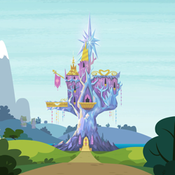 Size: 1264x1264 | Tagged: safe, screencap, cropped, no pony, ponyville, twilight's castle