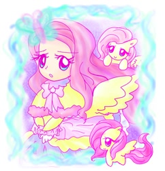 Size: 580x600 | Tagged: safe, artist:seafoamislander, fluttershy, butterfly, human, pegasus, pony, cute, female, human ponidox, humanized, lolita fashion, mare, self ponidox, shyabetes, sweet lolita, winged humanization, wings