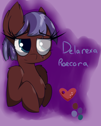 Size: 2508x3102 | Tagged: safe, artist:lux-arume, oc, oc only, oc:delarexa raecora, horse, pony, blind eye, female, mare, solo