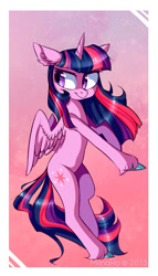 Size: 856x1500 | Tagged: dead source, safe, artist:milnaro, twilight sparkle, twilight sparkle (alicorn), alicorn, pony, cute, ear fluff, female, mare, solo, twiabetes, unshorn fetlocks