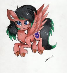 Size: 2393x2617 | Tagged: safe, artist:luxiwind, oc, oc:low speed, pegasus, pony, cloven hooves, female, mare, solo, traditional art
