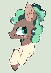 Size: 1024x1446 | Tagged: safe, artist:o-at, minty mocha, pony, the parent map, bust, cute, ear fluff, female, heart eyes, mare, portrait, profile, solo, wingding eyes