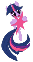 Size: 600x1114 | Tagged: safe, artist:rainspeak, twilight sparkle, unicorn twilight, unicorn, cutie mark, dangling, solo, starry eyes, wingding eyes