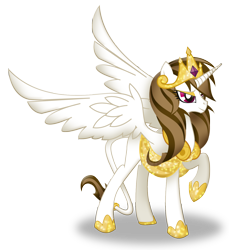 Size: 1202x1310 | Tagged: safe, artist:zahpkiel, oc, oc only, oc:kali, alicorn, alicorn oc, clothes, crown, jewelry, regalia, transparent background