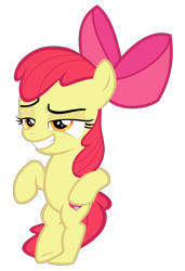Size: 3076x4491 | Tagged: safe, artist:mandash1996, apple bloom, earth pony, pony, the big mac question, absurd resolution, bipedal, bipedal leaning, cool, crossed hooves, cutie mark, faic, female, filly, leaning, lidded eyes, raised eyebrow, simple background, smiling, smirk, the cmc's cutie marks, transparent background, underhoof, vector