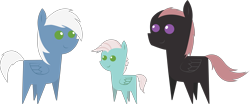 Size: 14933x6202 | Tagged: safe, artist:cosmiceclipsed, oc, oc:aurora, oc:crescent shadow, oc:sapphire sky, pegasus, pony, fanfic:big apple, fanfic:pandemic, foal, pegasus oc, pointy ponies