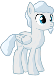 Size: 791x1101 | Tagged: safe, artist:rainbow eevee, object pony, original species, pegasus, pony, battle for dream island, beard, bfdi, facial hair, male, ponified, simple background, snow, snow pony, snowball, snowball (bfdi), solo, transparent background
