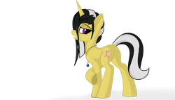 Size: 3230x1857 | Tagged: safe, artist:vinaramic, oc, oc:lily flight, oc:lilyt, pony, unicorn, butt, dock, female, jewelry, lidded eyes, looking back, mare, necklace, plot, simple background, smiling, solo, transparent background