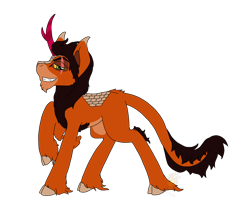 Size: 1801x1595 | Tagged: safe, artist:midnightfire1222, kirin, pony, ponified, scar, simple background, smug, solo, the lion king, transparent background