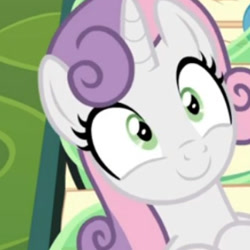 Size: 350x350 | Tagged: safe, screencap, sweetie belle, pony, growing up is hard to do, cropped, cute, cuteness overload, diasweetes, icon, older, older sweetie belle, reaction image, smiley face, solo