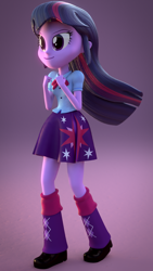 Size: 756x1344 | Tagged: safe, artist:jarg1994, twilight sparkle, twilight sparkle (alicorn), alicorn, equestria girls, 3d, blender, solo