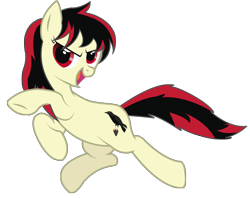 Size: 3258x2584 | Tagged: safe, artist:spectty, oc, oc:raven fear, pony, awesome, awesome face, determination, determined, jumping, leaping, simple background, solo, transparent background