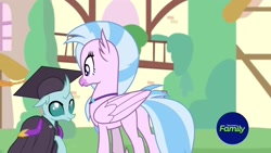 Size: 1920x1080 | Tagged: safe, screencap, ocellus, silverstream, changedling, changeling, classical hippogriff, hippogriff, uprooted, butt, discovery family logo, dream, duo, female, graduation cap, hat, plot, streambutt