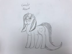 Size: 640x480 | Tagged: artist needed, safe, oc, oc:candy heart, pony, unicorn, female, mare, traditional art