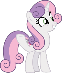 Size: 3626x4261 | Tagged: safe, artist:timeymarey007, sweetie belle, pony, unicorn, growing up is hard to do, cutie mark, female, mare, older, older sweetie belle, raised hoof, simple background, smiling, solo, the cmc's cutie marks, transparent background, underhoof, vector