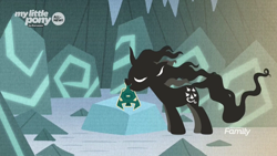 Size: 1920x1080 | Tagged: safe, screencap, gusty, gusty the great, pony, unicorn, frenemies (episode), bell, eyes closed, female, grogar's bell, mare, mouth hold, solo