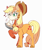 Size: 997x1200 | Tagged: safe, artist:hikariviny, derpibooru import, applejack, earth pony, pony, cowboy hat, female, food, hat, mare, pie, pied, silly, silly pony, solo, stetson, who's a silly pony