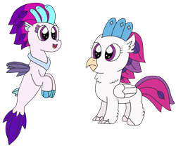 Size: 2522x2131 | Tagged: safe, artist:supahdonarudo, queen novo, classical hippogriff, hippogriff, seapony (g4), my little pony: the movie, birb, cute, female, filly novo, fluffy, novobetes, simple background, transparent background, younger
