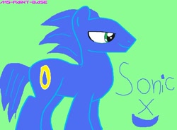 Size: 1218x895 | Tagged: safe, artist:krystalthehedgewolf, artist:ms-paint-base, earth pony, pony, base used, poe's law, ponified, solo, sonic the hedgehog, sonic the hedgehog (series)