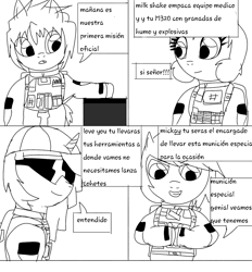 Size: 1127x1214 | Tagged: safe, artist:tuxrap, oc, pony, comic:unnamed tuxrap comic, comic, lineart, monochrome, spanish, translation request