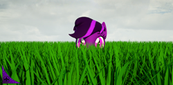 Size: 1904x944 | Tagged: safe, artist:kiodima, oc, oc:kioshka, pony, cinema 4d, grass, hide, solo