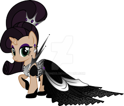 Size: 1600x1370 | Tagged: safe, artist:nstone53, pony, unicorn, clothes, deviantart watermark, dress, female, gala dress, obtrusive watermark, simple background, solo, transparent background, watermark