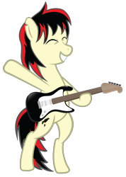 Size: 7920x11136 | Tagged: safe, artist:techrainbow, oc, oc:raven fear, pony, electric guitar, guitar, musical instrument, rocking, simple background, solo, transparent background