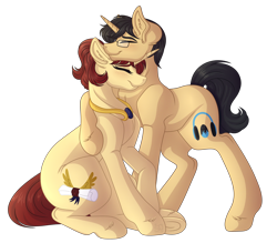 Size: 3756x3294 | Tagged: safe, artist:amazing-artsong, oc, oc only, pony, unicorn, female, glasses, hug, male, mare, simple background, stallion, transparent background