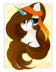 Size: 1280x1646 | Tagged: safe, artist:vird-gi, oc, pony, unicorn, bust, solo