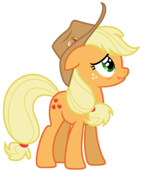 Size: 5935x6695 | Tagged: safe, artist:estories, applejack, earth pony, pony, absurd resolution, hat, scrunchy face, simple background, solo, transparent background, vector