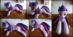 Size: 2578x1316 | Tagged: safe, artist:rosamariposacrafts, twilight sparkle, twilight sparkle (alicorn), alicorn, pony, irl, photo, plushie, solo