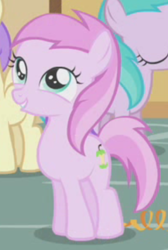 Size: 396x588 | Tagged: safe, screencap, alula, aura (character), piña colada, earth pony, pony, call of the cutie, background pony, cropped, female, filly, foal, solo focus