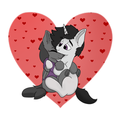 Size: 1280x1280 | Tagged: safe, artist:ashleykitten4, oc, oc only, oc:charcoal, oc:perplexia, pegasus, pony, unicorn, clothes, cuddling, cute, eyes closed, female, heart, hoodie, hug, male, mare, oc x oc, perpcoal, shipping, stallion, straight