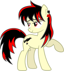 Size: 8000x8874 | Tagged: safe, artist:d4svader, oc, oc:raven fear, pony, .svg available, bedroom eyes, cool, raised hoof, simple background, transparent background, vector