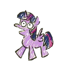 Size: 393x447 | Tagged: safe, edit, twilight sparkle, twilight sparkle (alicorn), alicorn, pony, fridge art (literally), simple background, solo, white background