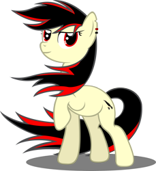 Size: 1738x1901 | Tagged: safe, artist:pedrorabidbunny, oc, oc:raven fear, pony, confidence, confident, raised hoof, simple background, solo, standing, transparent background, vector, windswept mane