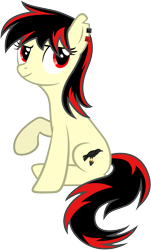 Size: 4000x6625 | Tagged: safe, artist:dipi11, oc, oc:raven fear, pony, .svg available, happy, simple background, sitting, solo, transparent background, vector