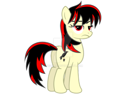 Size: 900x676 | Tagged: safe, artist:nedemai, oc, oc:raven fear, pony, deviantart watermark, obtrusive watermark, simple background, solo, transparent background, unamused, unimpressed, wat, watermark, whutt