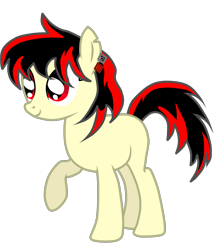 Size: 2000x2326 | Tagged: safe, artist:luuandherdraws, oc, oc:raven fear, pony, happy, missing cutie mark, no cutie mark for some reason, simple, simple background, solo, transparent background, vector