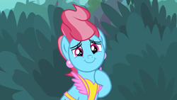 Size: 1600x900 | Tagged: safe, screencap, cup cake, earth pony, pony, the big mac question, apron, beautiful, clothes, cute, cute cake, daaaaaaaaaaaw, ear piercing, earring, female, hoof on chest, jewelry, lidded eyes, looking at you, mare, piercing, raised hoof, smiling, solo