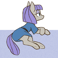 Size: 700x699 | Tagged: safe, artist:eyefocusing, maud pie, earth pony, pony, cute, female, lying down, mare, maudabetes, profile, solo, underhoof