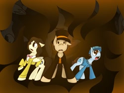 Size: 1032x774 | Tagged: safe, artist:derpcraft, pony, emmy altava, luke triton, ponified, professor layton