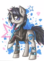 Size: 1700x2338 | Tagged: safe, artist:veronica29pl, oc, oc:matt miller, pony, ponified, saints row, traditional art