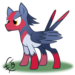 Size: 833x833 | Tagged: safe, artist:thetidbit, pony, pokémon, ponified, swellow