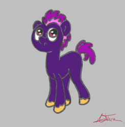 Size: 2439x2488 | Tagged: safe, artist:minty joy, oc, oc:coldoen, pony, purple fur, purple mane, purple skin, simple background, solo