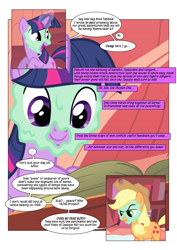 Size: 868x1228 | Tagged: safe, artist:dziadek1990, edit, edited screencap, screencap, applejack, rarity, earth pony, pony, unicorn, comic:sunny day, look before you sleep, annoyed, comic, conversation, dialogue, dungeons and dragons, golden oaks library, in character, library, mud mask, pen and paper rpg, poem, pokémon, prophecy, rpg, screencap comic, slice of life, tabletop game, text