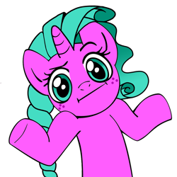 Size: 3576x3576 | Tagged: safe, artist:minty joy, oc, oc:minty joy, pony, meme, shrug, shrugpony, simple background, solo