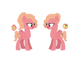 Size: 813x635 | Tagged: safe, artist:nintendoponyaddict, oc, oc only, oc:royal pippin, oc:royal russet, pony, base used, cutie mark, duo, female, offspring, parent:big macintosh, parent:princess celestia, parents:celestimac, siblings, sisters, twin sisters, twins