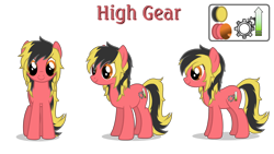 Size: 2560x1440 | Tagged: safe, artist:toinfinity, oc, oc:high gear, pony, commission, reference sheet, show accurate, simple background, transparent background